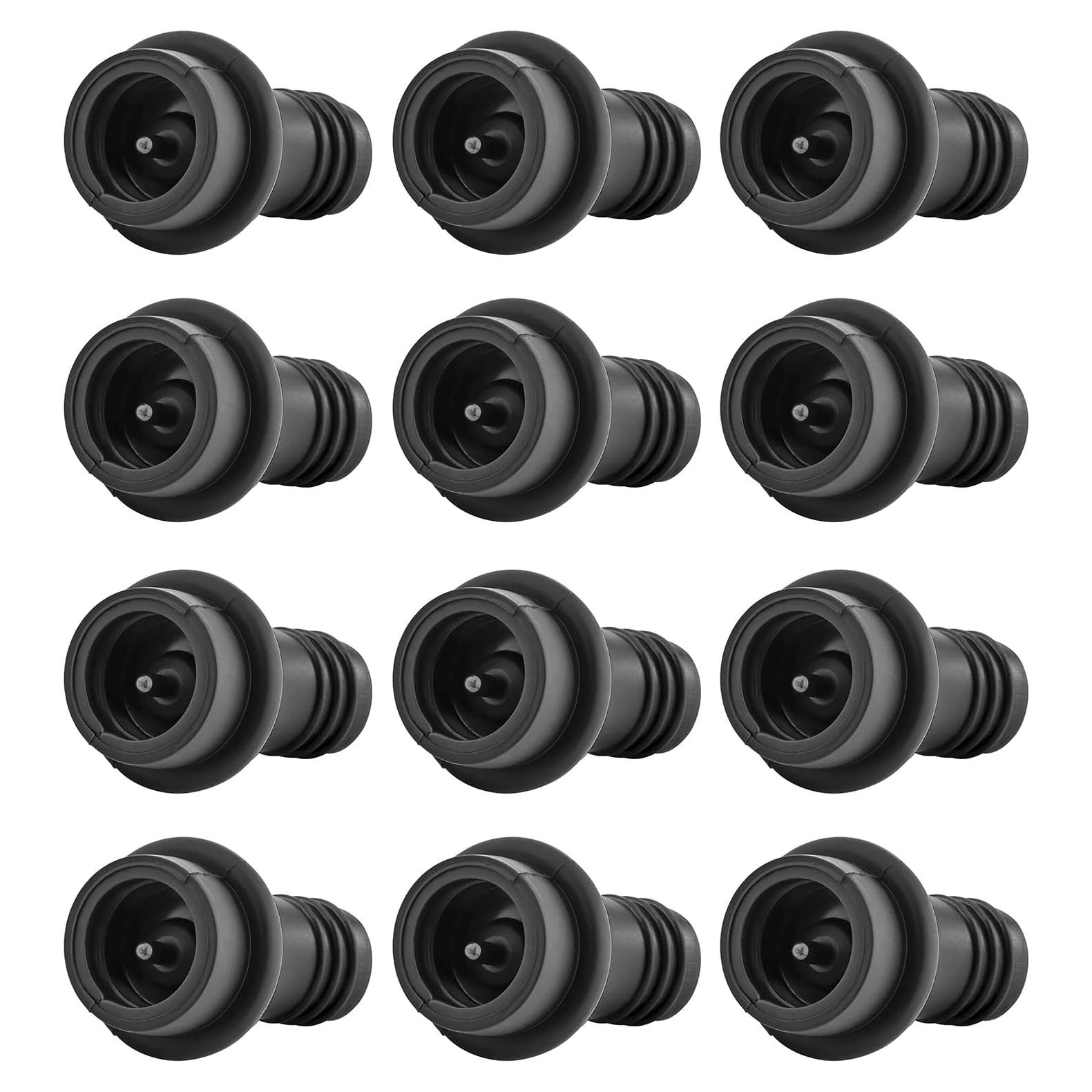Tapones de Vino al Vacío WOTOR 12 Piezas Silicona Negra