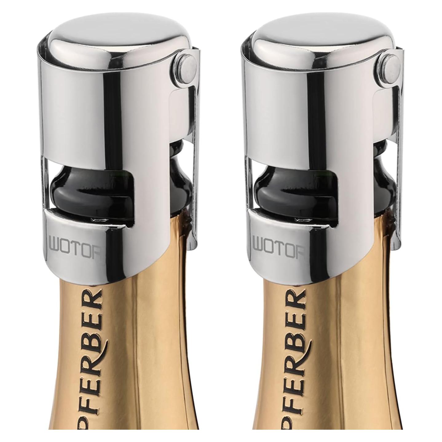 Tapones de Champagne WOTOR Acero Inoxidable 2 Piezas A Prueba de Fugas