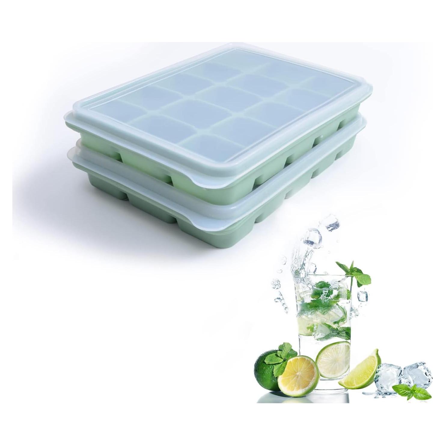 Juego de bandejas de hielo Tvmania 2 piezas silicona flexible