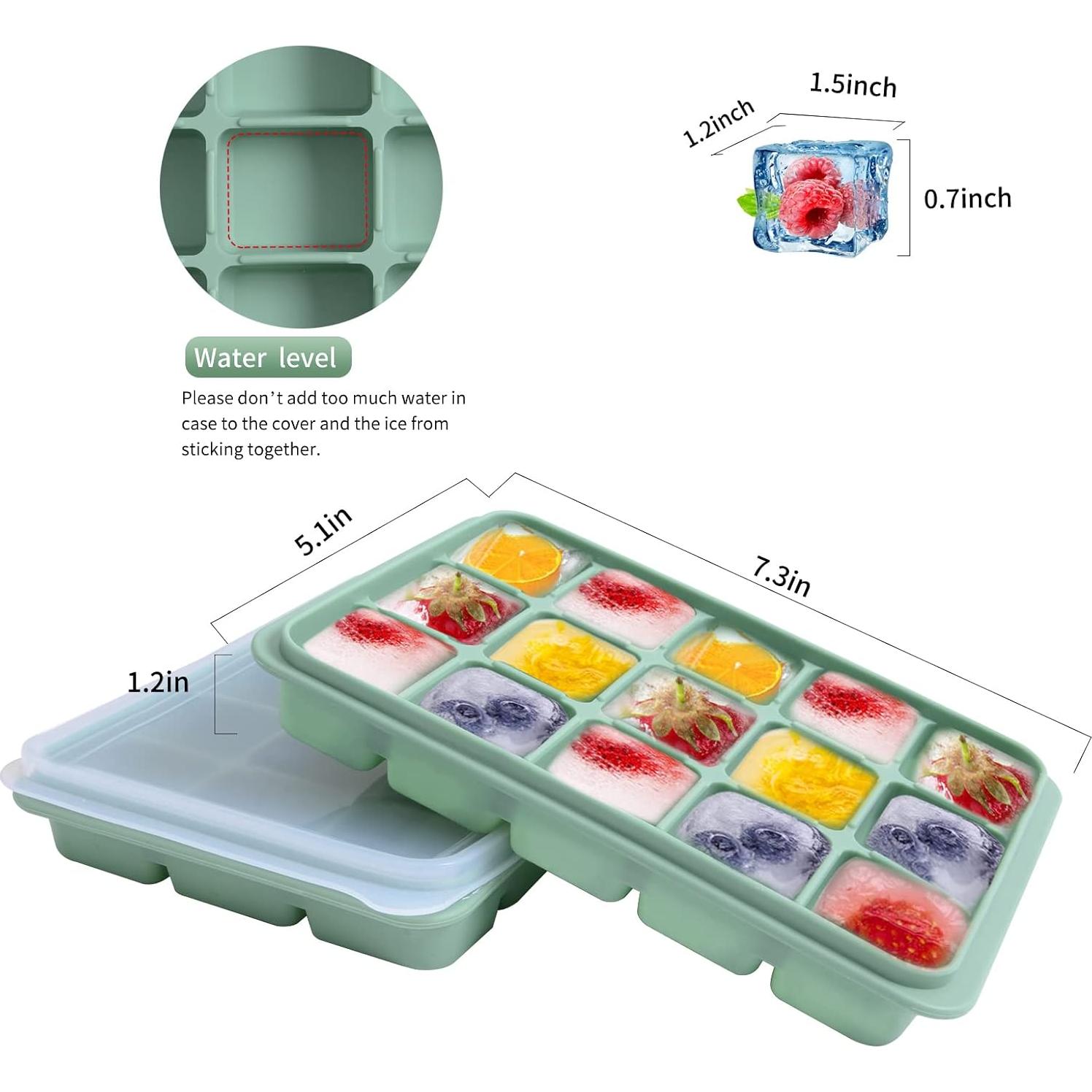 Juego de bandejas de hielo Tvmania 2 piezas silicona flexible