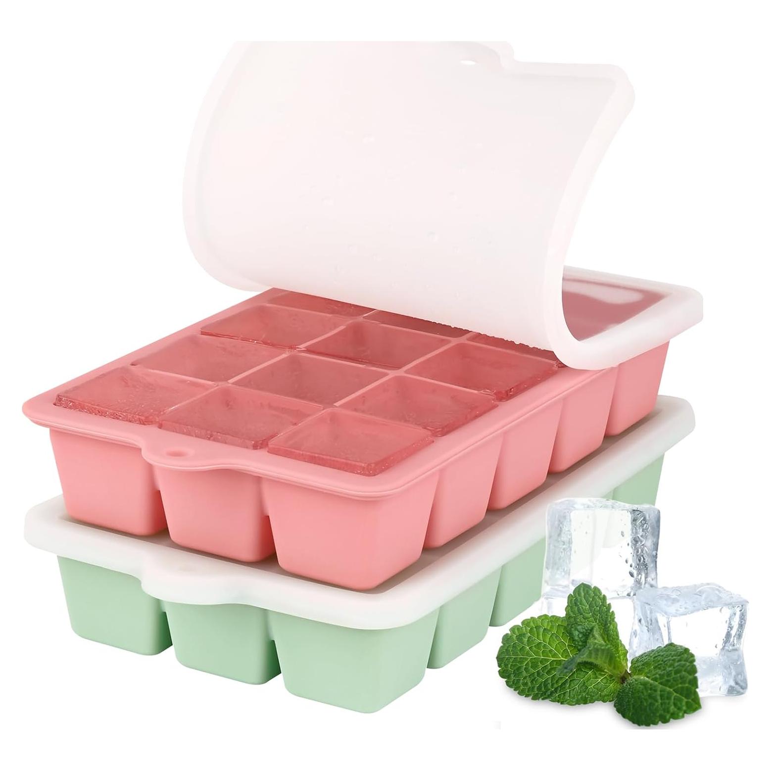 Bandeja de Hielo de Silicona HUAKENER 2 Pack Mediana
