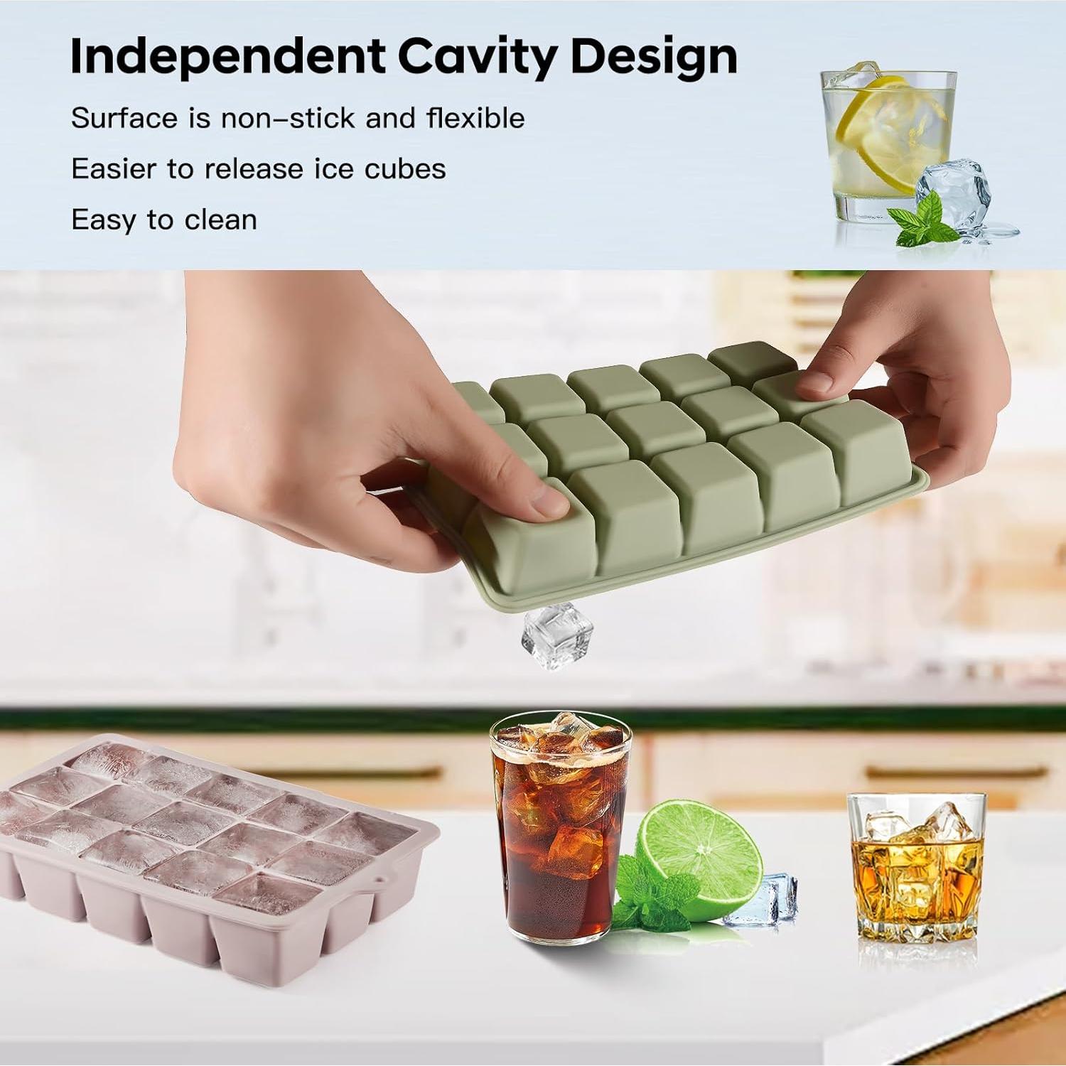 Bandeja de Hielo de Silicona HANCELANT 3 Pack con Tapa