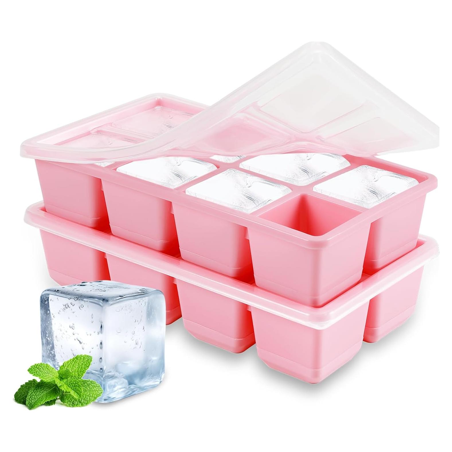 Bandejas de Hielo Grandes Jrisbo 2 Piezas Silicona 16 Cubos