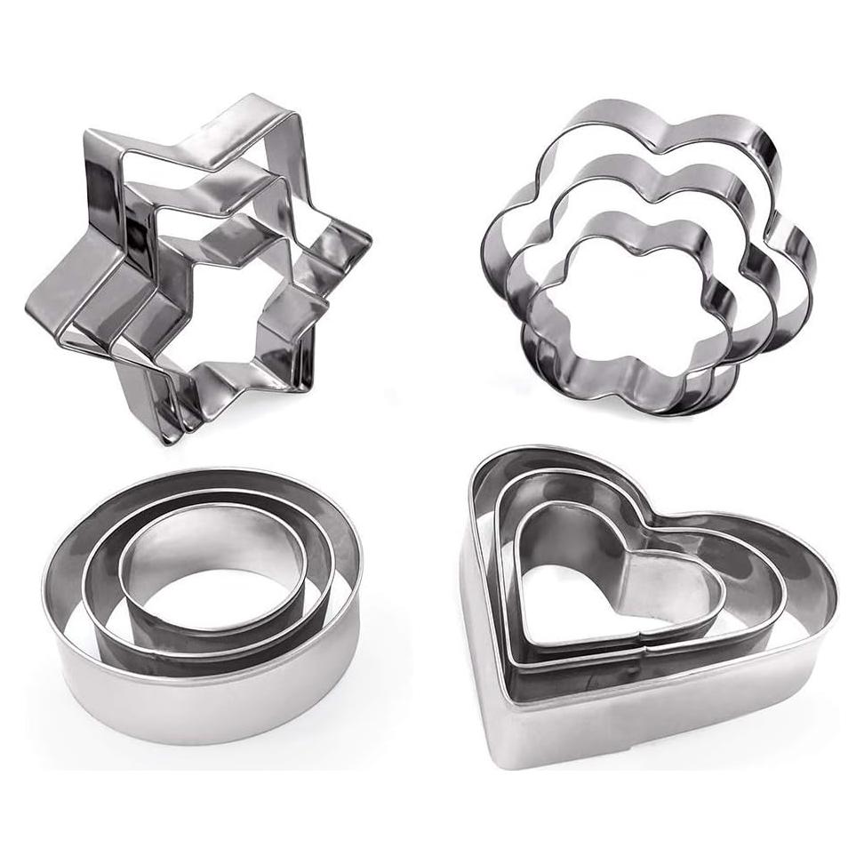 Juego de Cortadores de Galletas MCIGICM 12PCS Acero Inoxidable