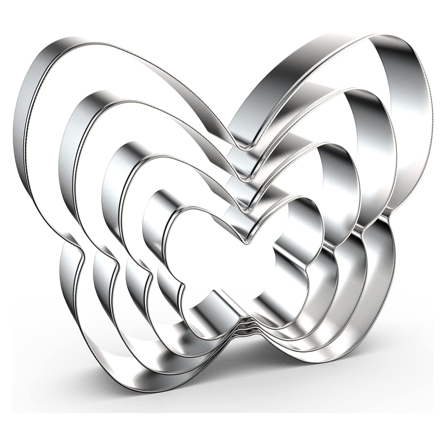 Juego de Cortadores de Galletas Mariposa QAAQS - 4 Piezas Acero Inoxidable