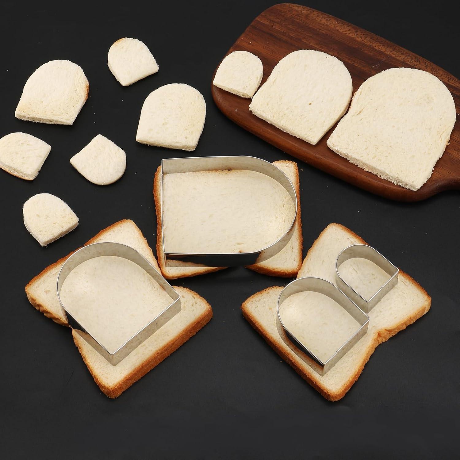 Juego de Cortadores de Galletas Arqueados ANCKNE 4 Piezas Acero Inoxidable