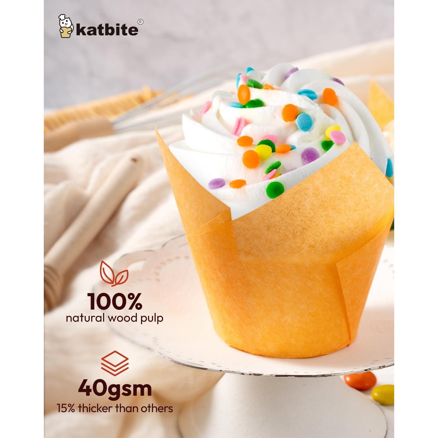 Moldes para Cupcake Tulip Katbite 200PCS Estándar Coloridos