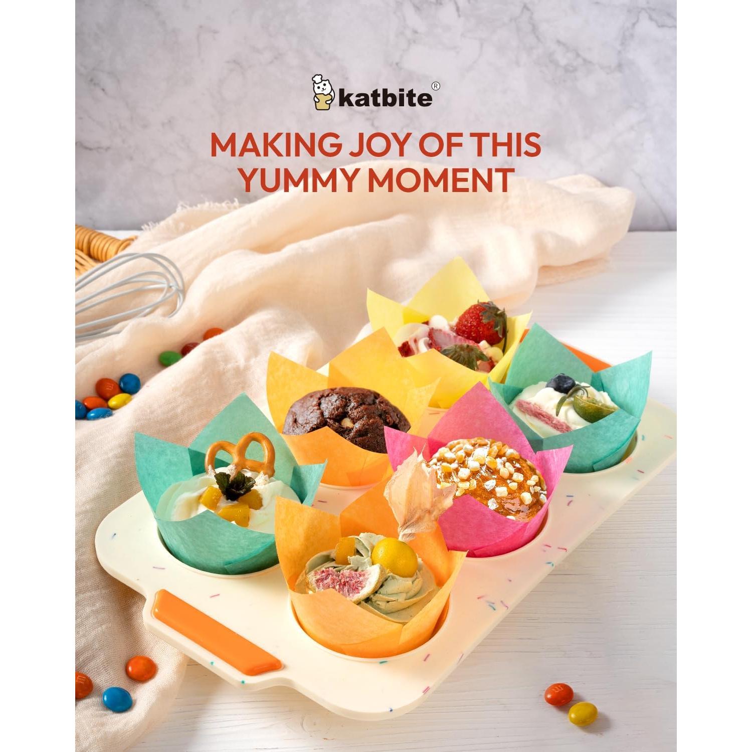 Moldes para Cupcake Tulip Katbite 200PCS Estándar Coloridos