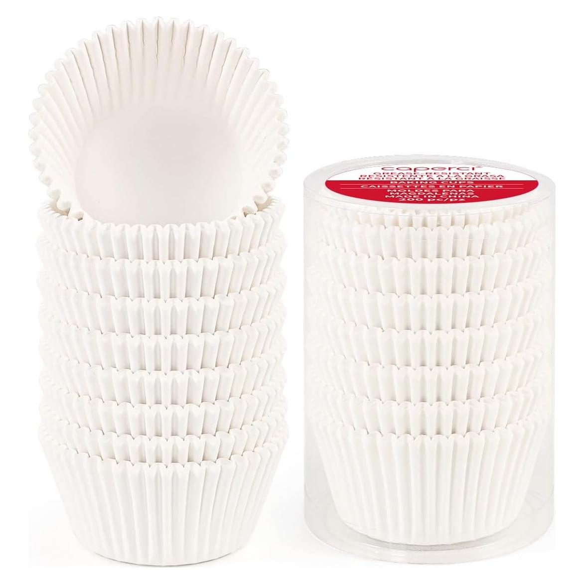 Forros para Cupcake Estándar Caperci 200 Unidades Blancos