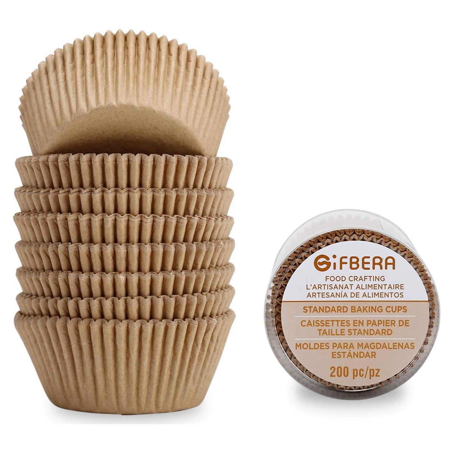 Forros para Cupcakes Estándar GiFBERA 200 Unidades Naturales