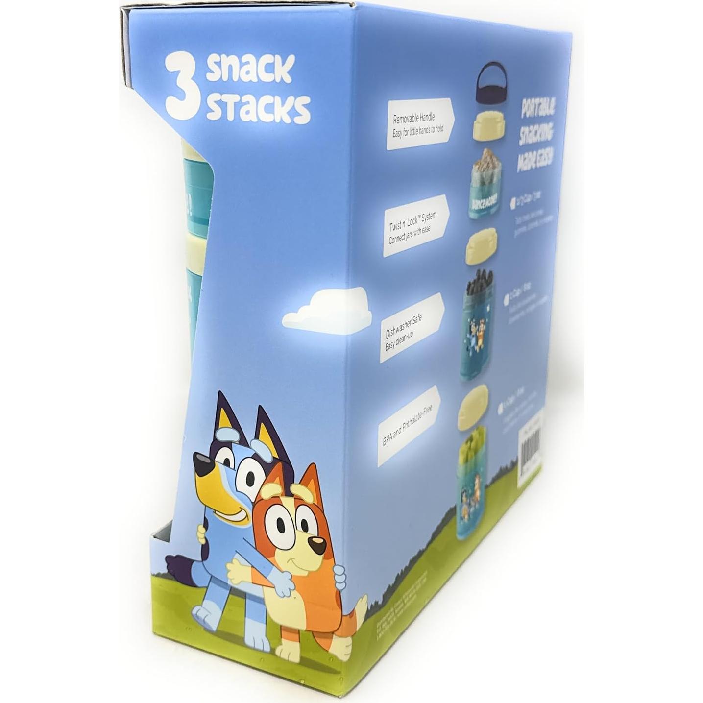 Contenedores de Bocadillos Apilables Whiskware Bluey 3 Piezas