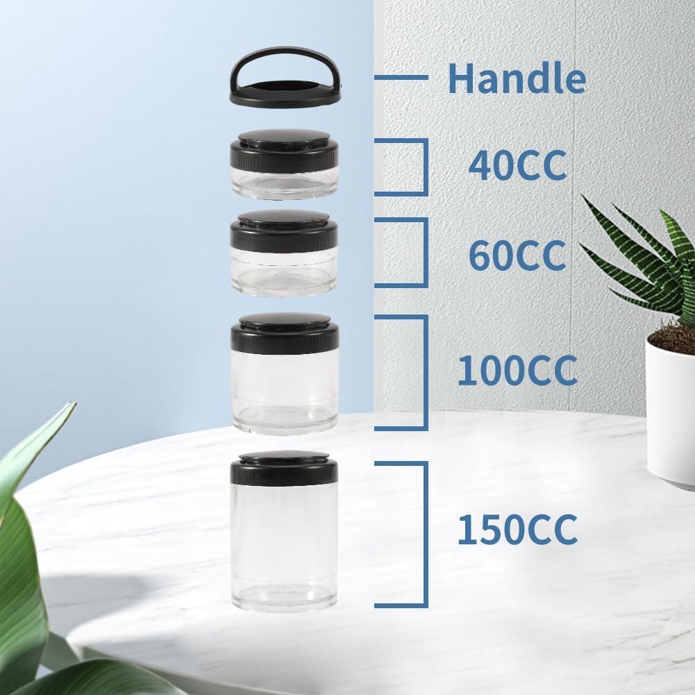 Contenedor de Snacks Apilable Saycker - 4 Tarros Medida 40cc a 150cc