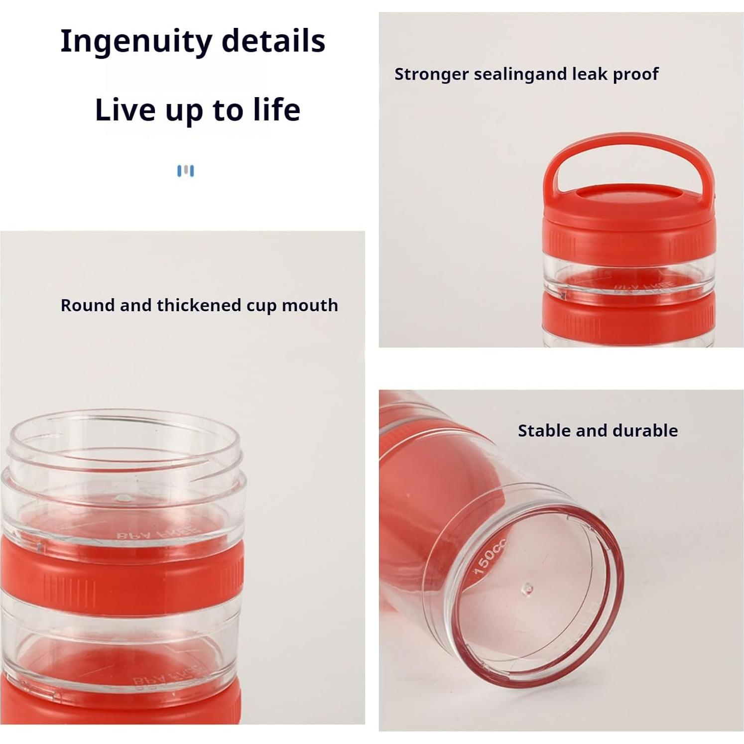 Contenedor Apilable para Snacks Manwetye 2PCS 350ml Negro Verde