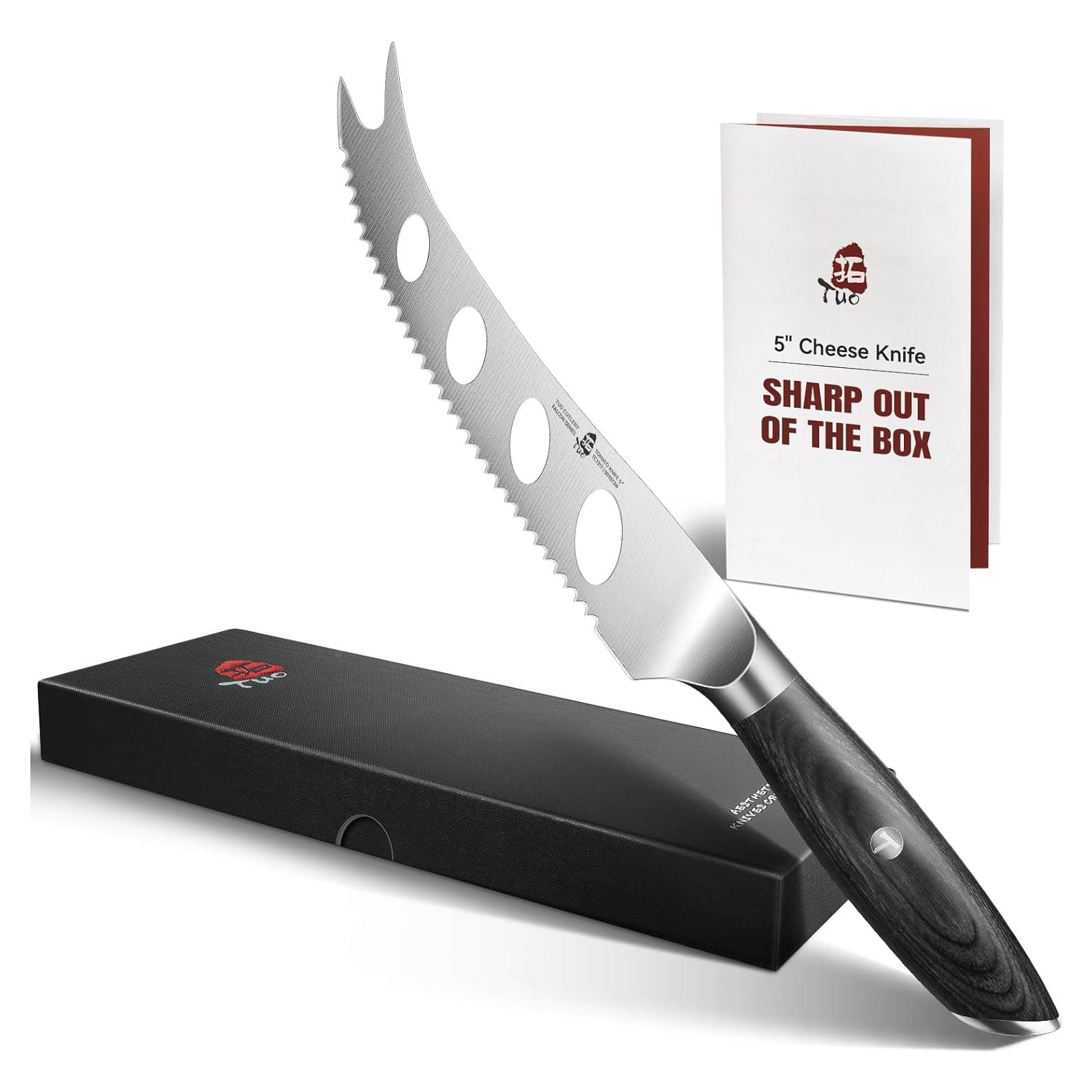 Cuchillo de Queso TUO 12.7 cm con Tenedor y Hoja Antiadherente