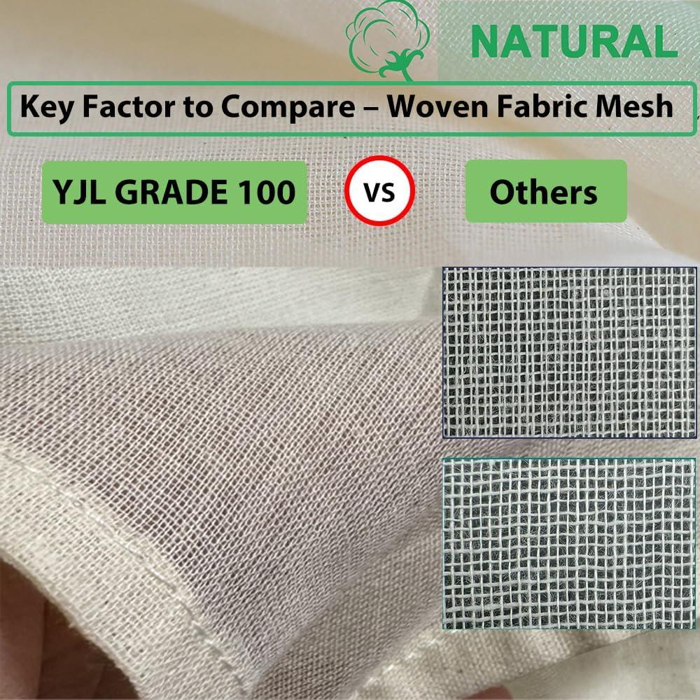 Paños de Queso Orgánicos YJL Grado 100, 6 PCS 50.8x50.8 cm