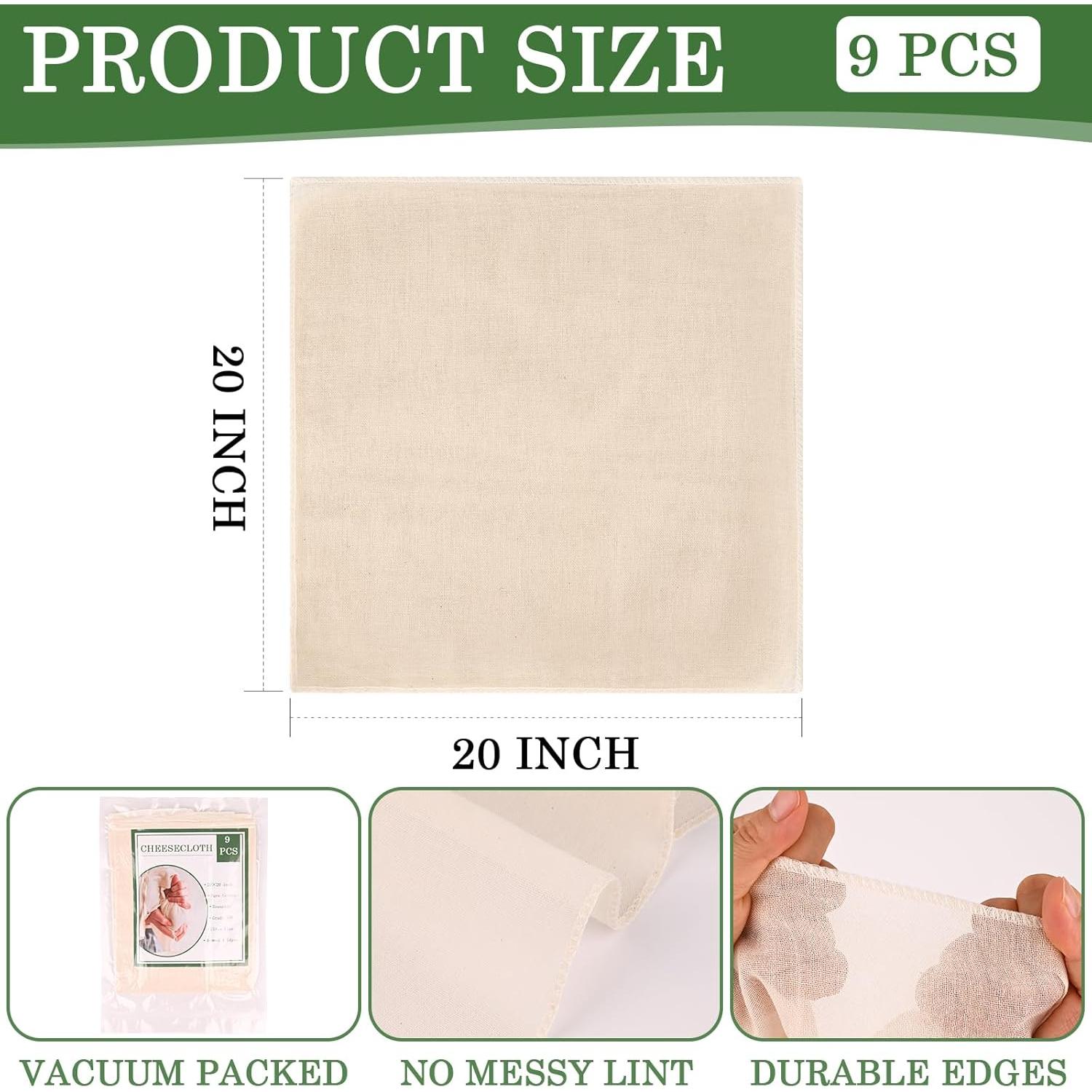 Paños de Queso WMKGG 9 PCS 50.8x50.8 cm Algodón Reutilizables