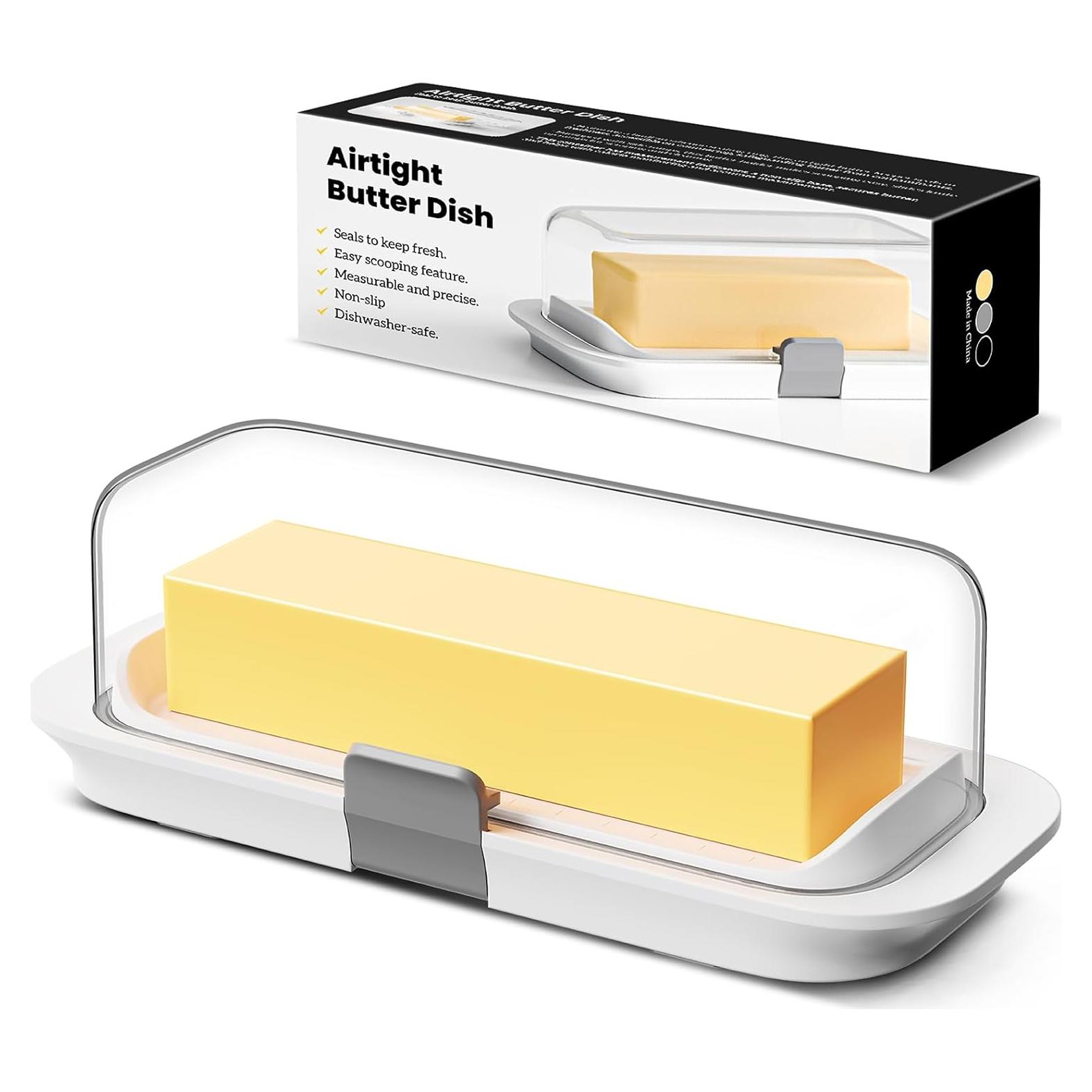 Plato para Mantequilla Hermético Pisol Blanco 20.4x8.4cm