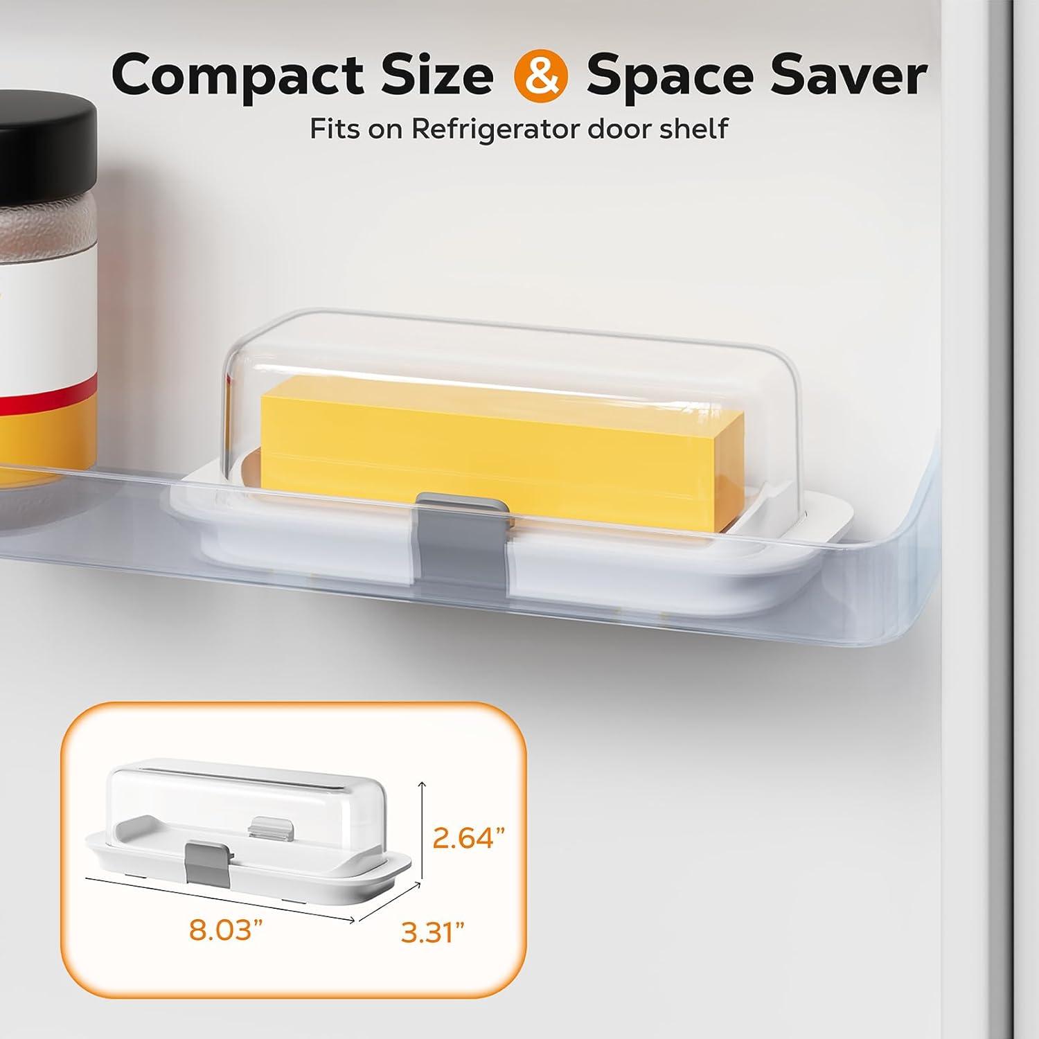 Plato para Mantequilla Hermético Pisol Blanco 20.4x8.4cm