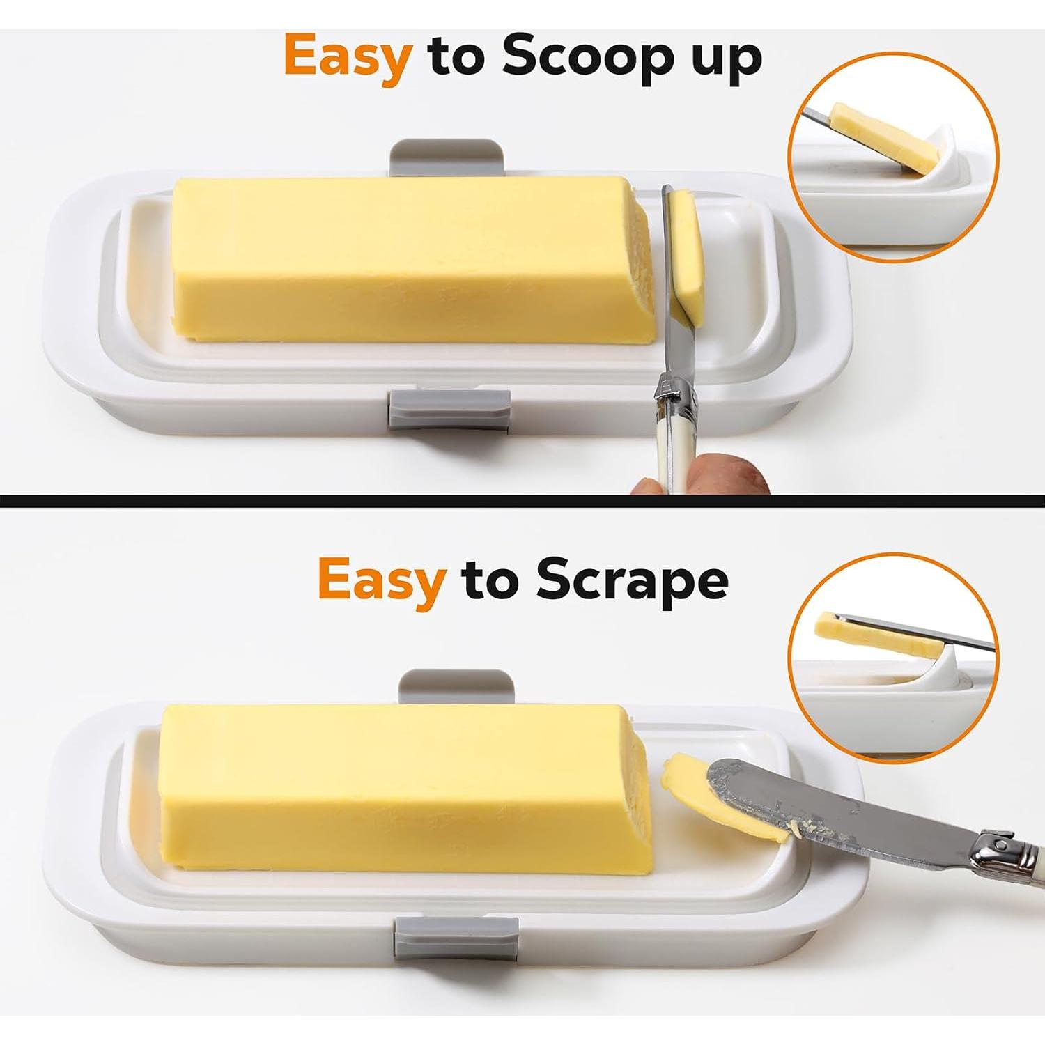 Plato para Mantequilla Hermético Pisol Blanco 20.4x8.4cm