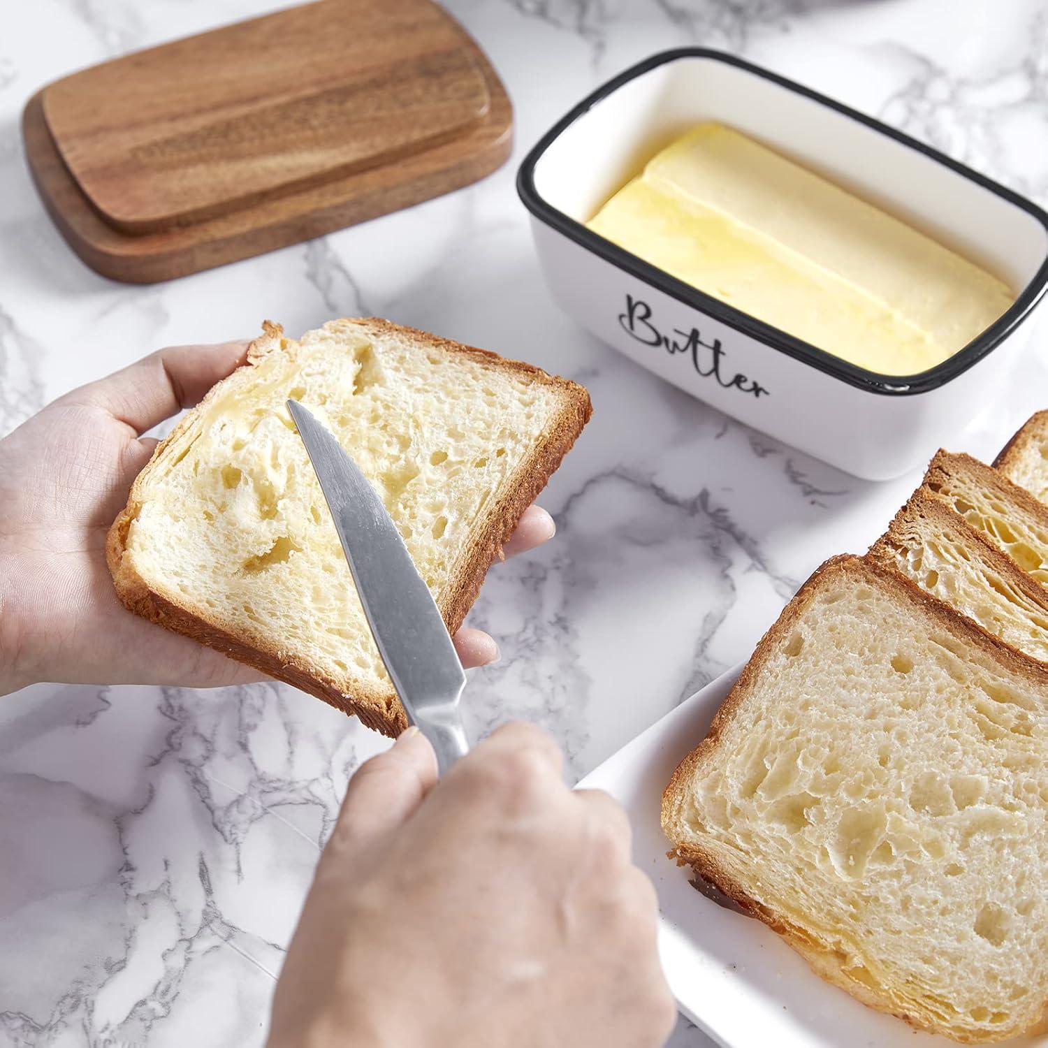 Plato para Mantequilla con Tapa ALELION Cerámica Blanco