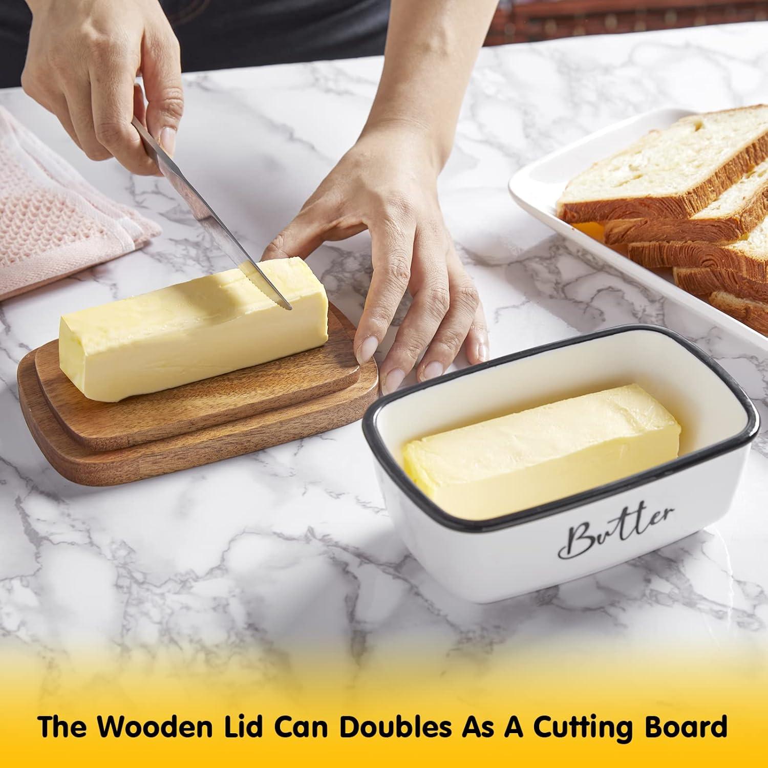 Plato para Mantequilla con Tapa ALELION Cerámica Blanco