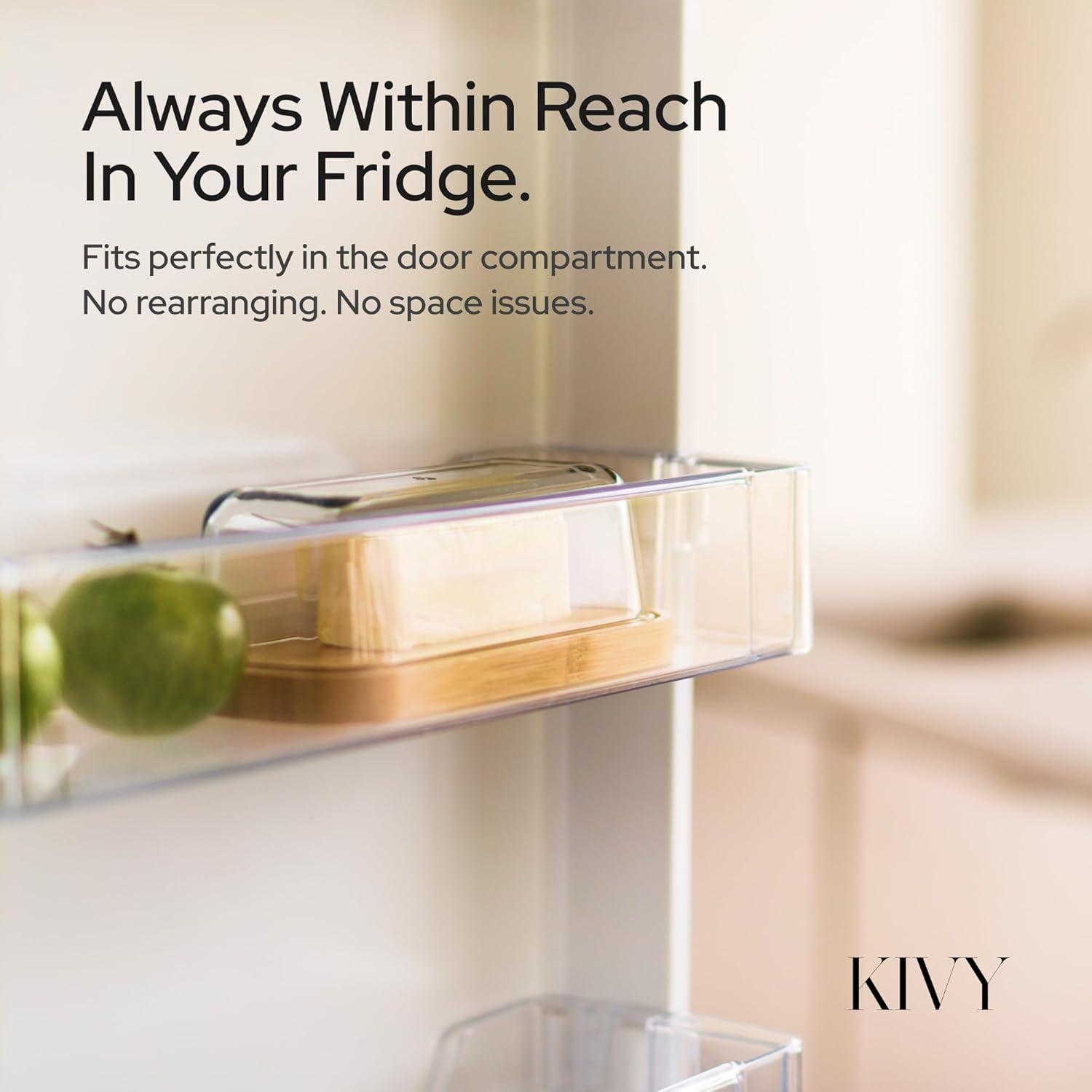 Plato de mantequilla KIVY de vidrio con tapa hermética 17.78x8.89cm