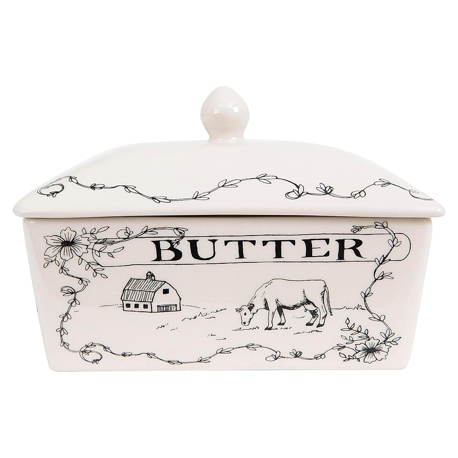 Plato de Mantequilla Creative Co-Op con Tapa 17.15x10.16cm