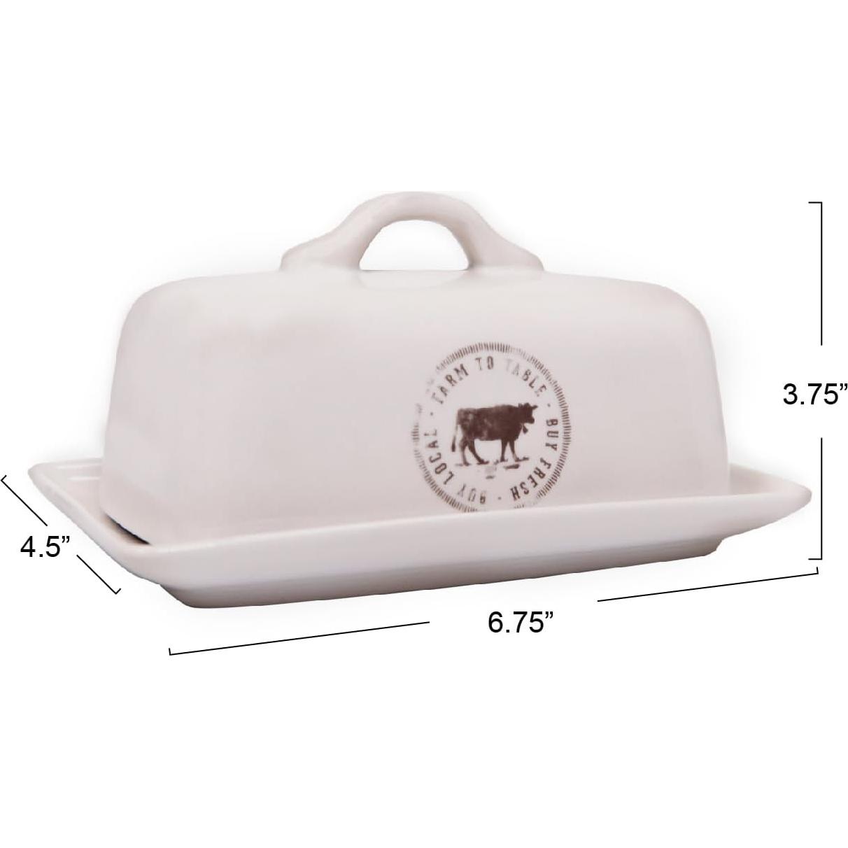 Plato de Mantequilla Cerámica Creative Co-Op 17.15x11.43cm