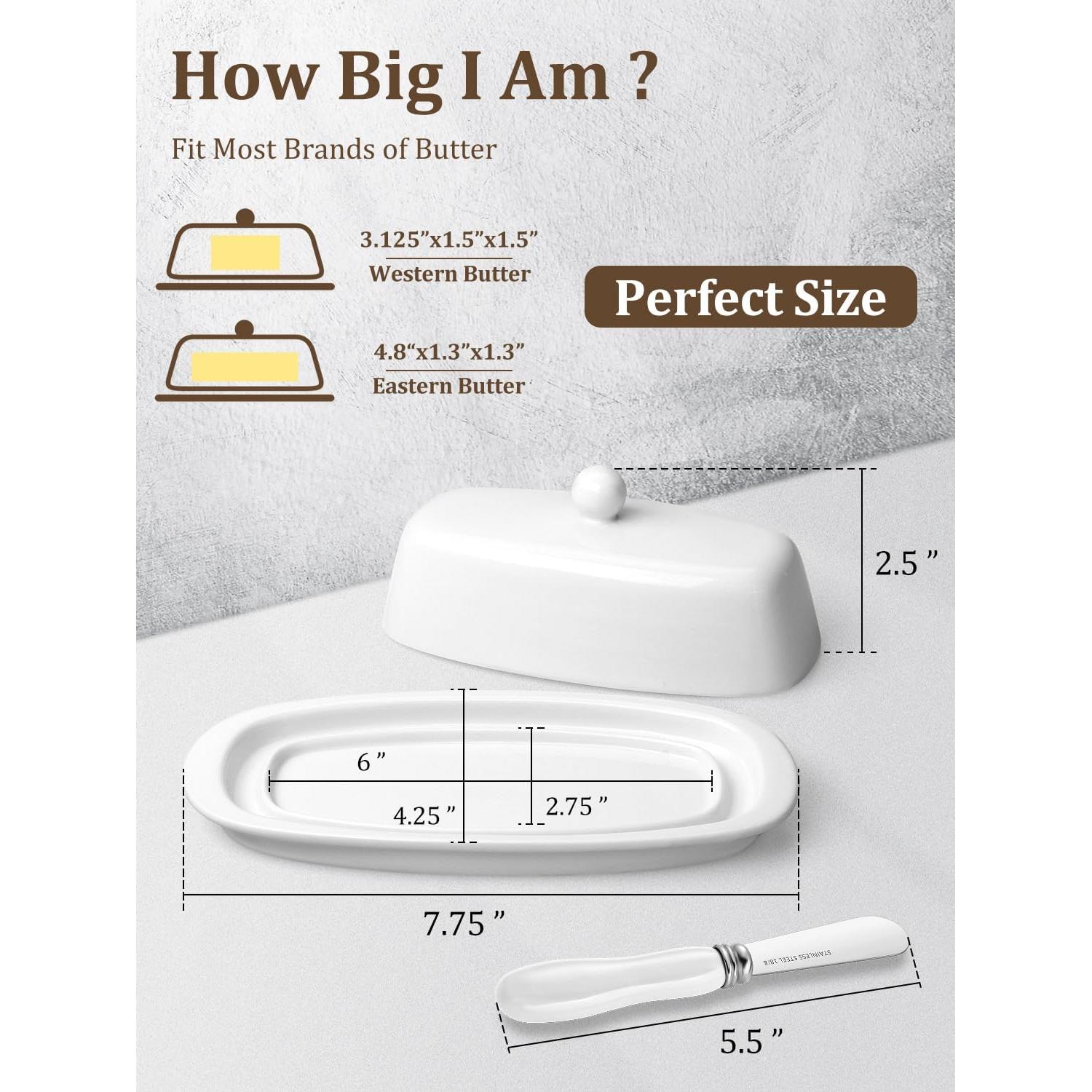 Plato de Mantequilla Yedio de Porcelana con Tapa 19.69 cm