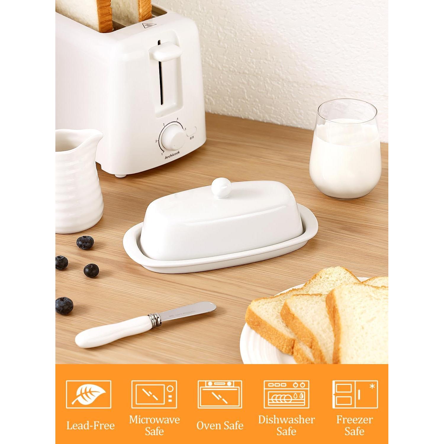 Plato de Mantequilla Yedio de Porcelana con Tapa 19.69 cm