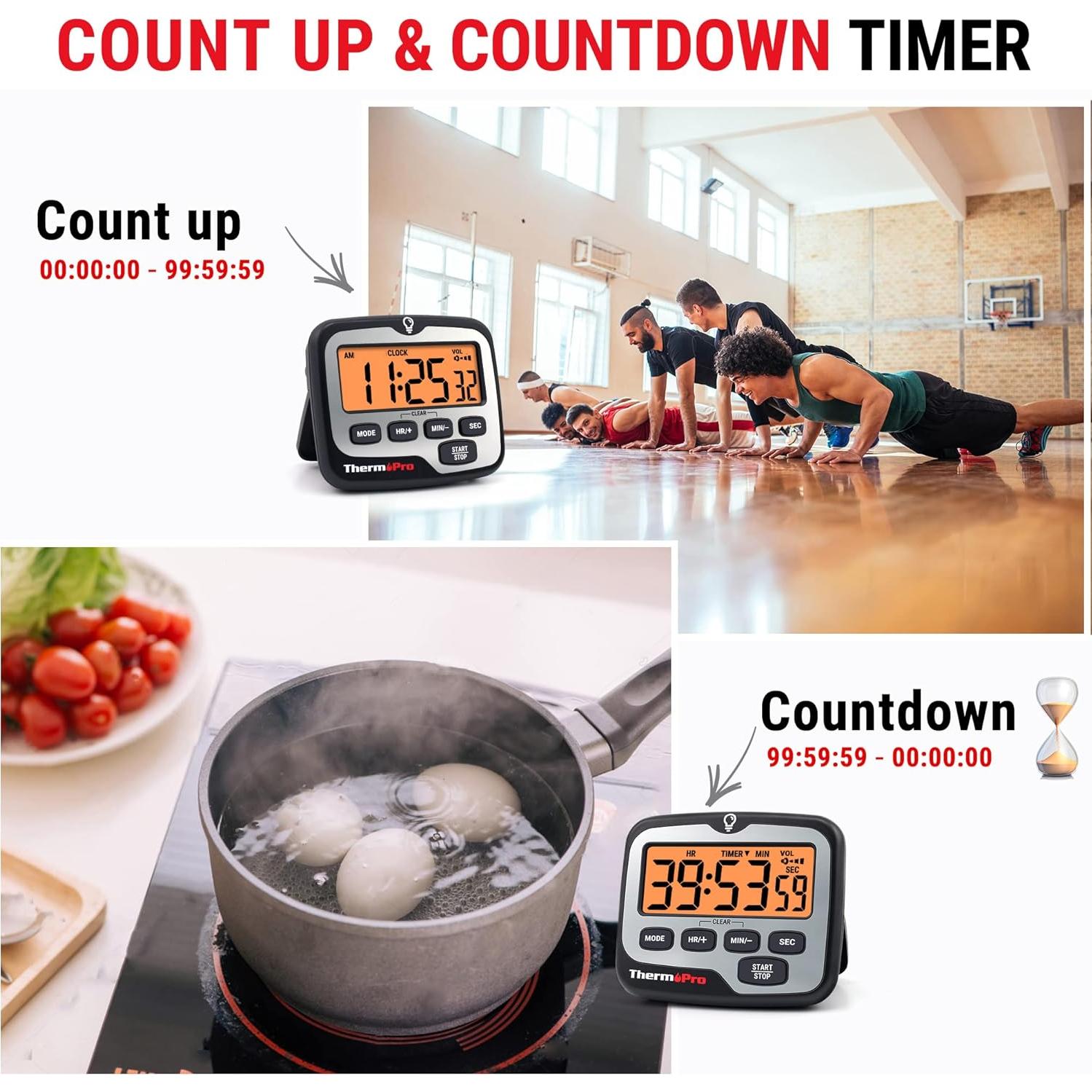 Temporizador Digital ThermoPro TM01 con Retroiluminación Táctil