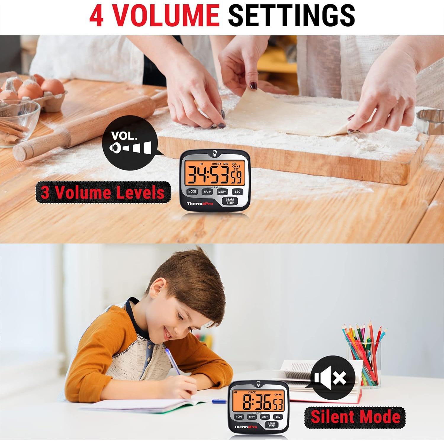 Temporizador Digital ThermoPro TM01 con Retroiluminación Táctil