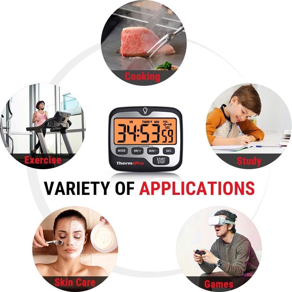 Temporizador Digital ThermoPro TM01 con Retroiluminación Táctil