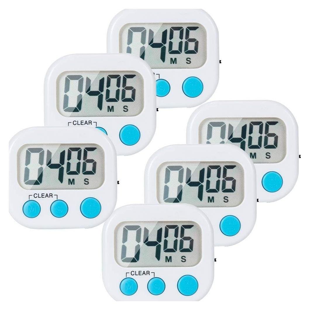 Paquete de 6 Temporizadores Digitales de Cocina LinkDm - Blanco