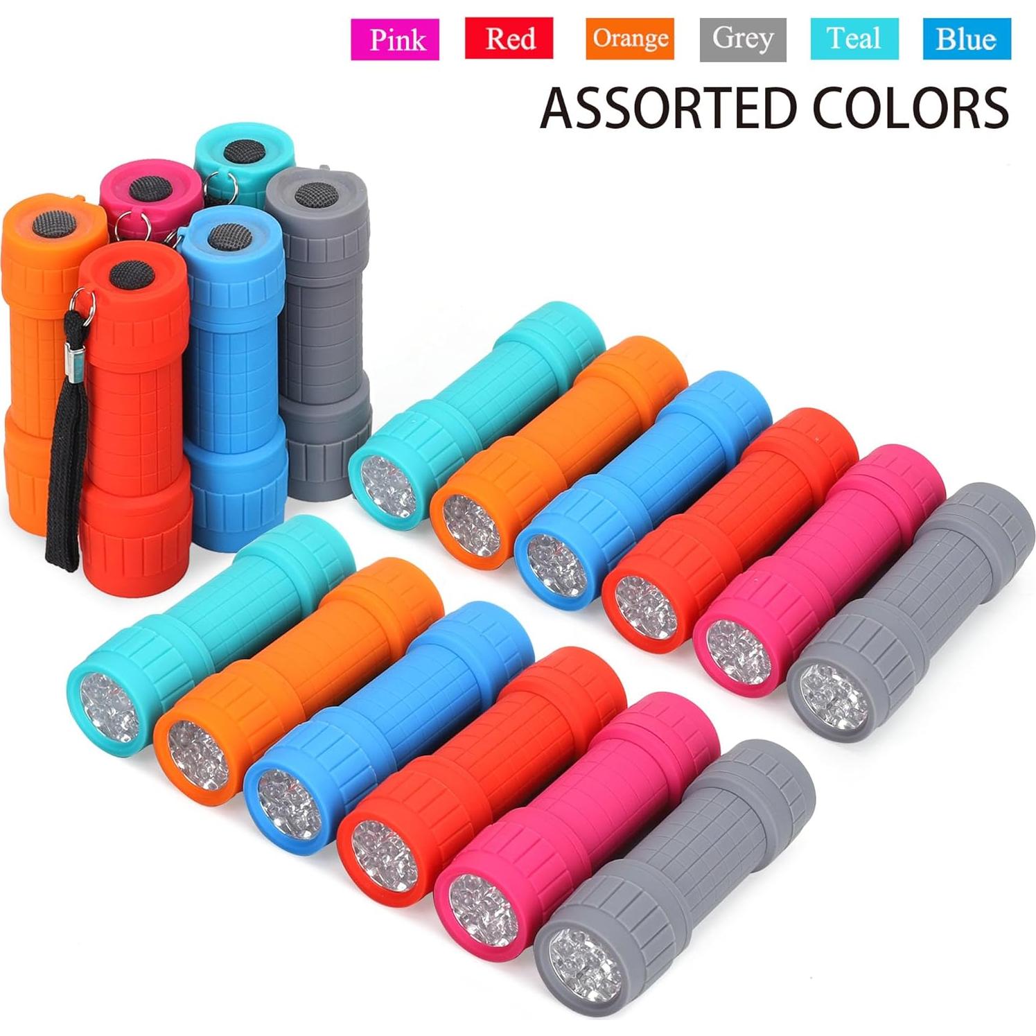 Set de 18 Linternas LED FASTPRO 9 LED con Baterías AAA