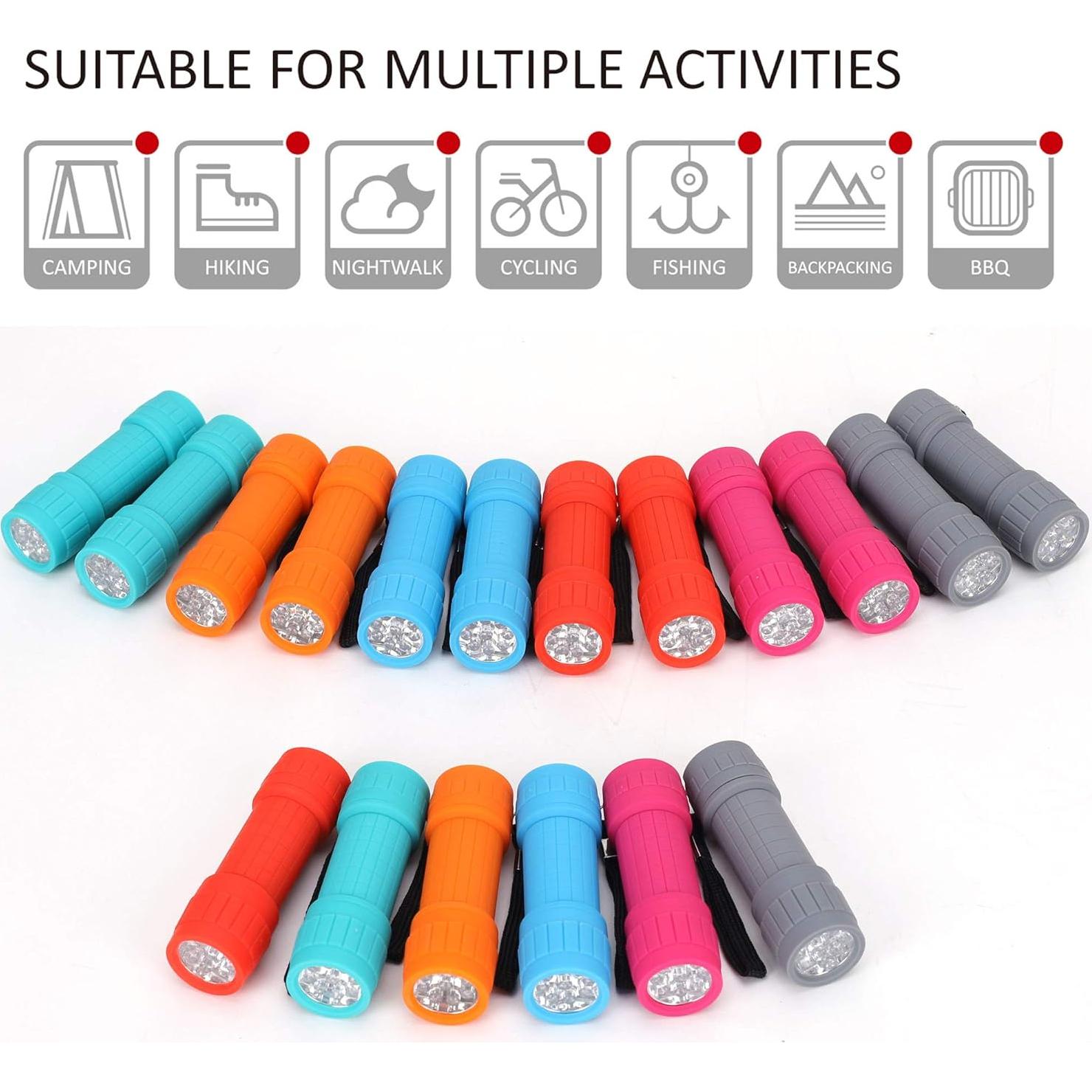 Set de 18 Linternas LED FASTPRO 9 LED con Baterías AAA