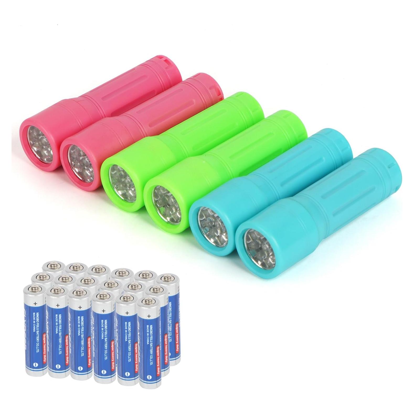 Linterna Mini LED Hilngav Paquete de 6 con 18 Baterías AAA