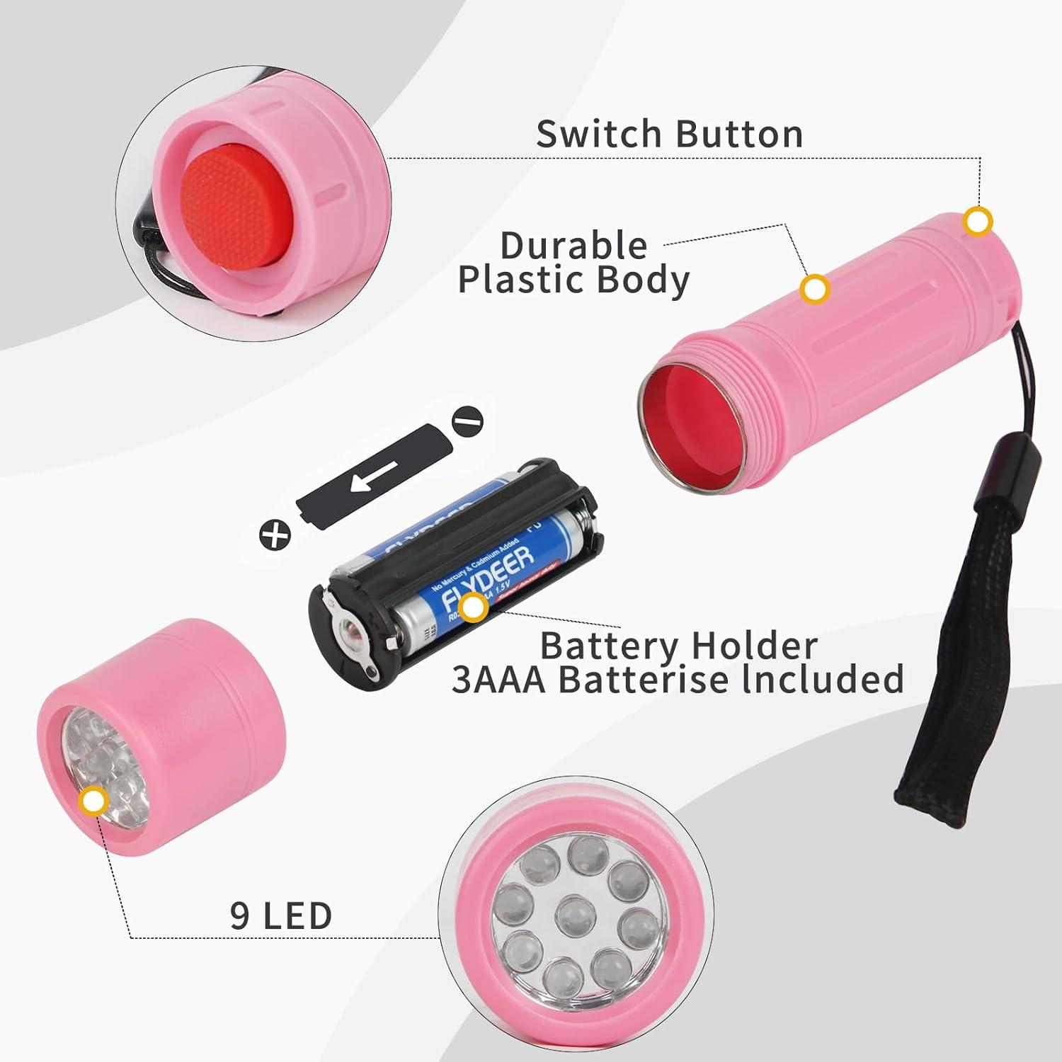 Linterna Mini LED Hilngav Paquete de 6 con 18 Baterías AAA