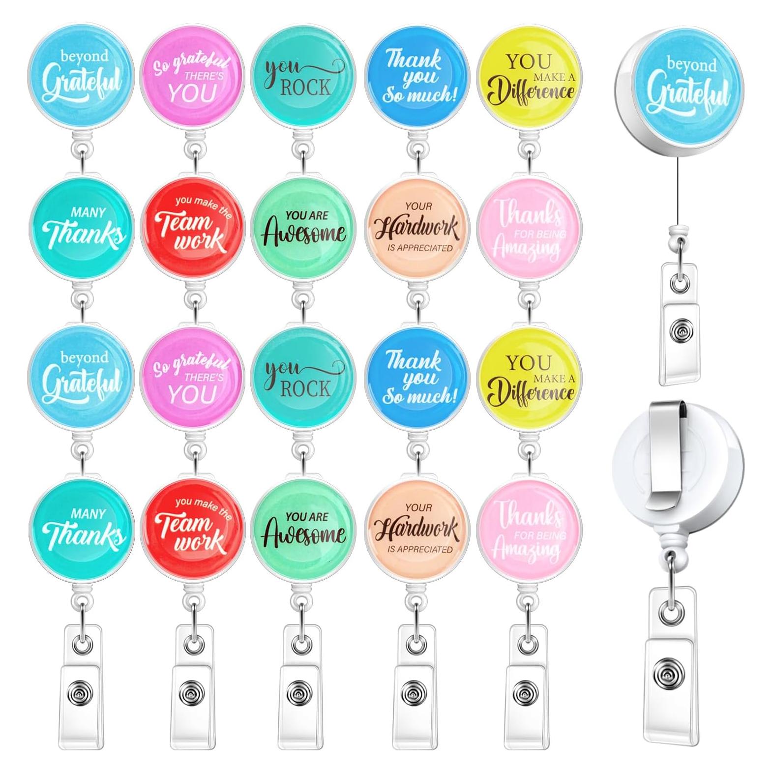 20 Ruedas de Insignia Retráctiles Piuaeue con Cita Motivacional