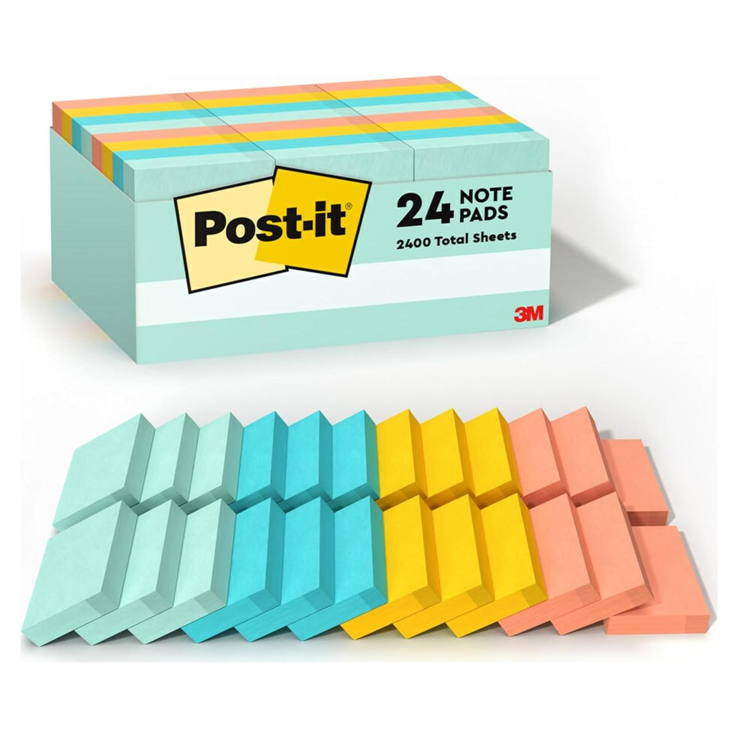 Notas Post-it 1.5x2" 24 blocs Cafetería de Playa colores pastel