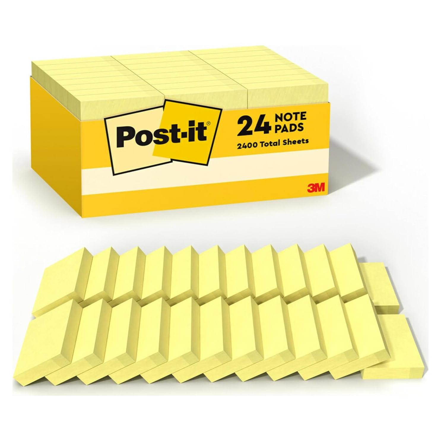 Notas Post-it Amarillo Canario 3.49 x 4.76 cm 24 blocs