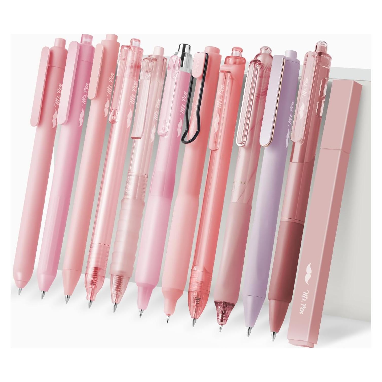 Juego de bolígrafos gel Mr. Pen 12 unidades rosa pastel 0.5mm