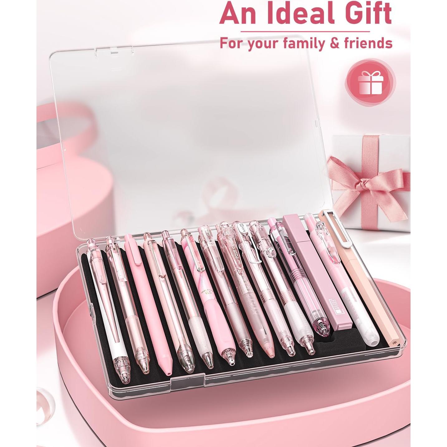 Conjunto de Bolígrafos de Gel Cuatro Caramelos 14 Piezas Rosa