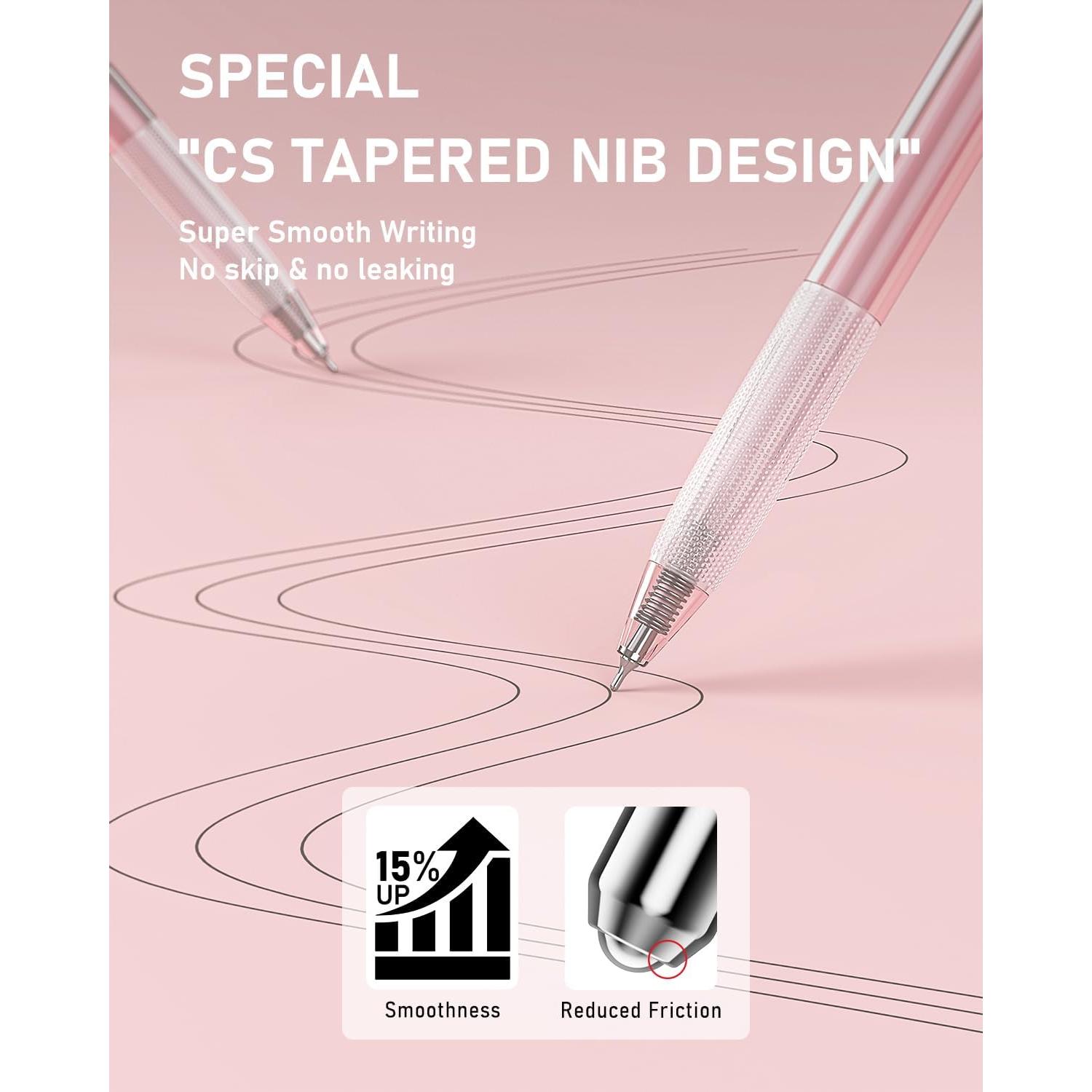 Conjunto de Bolígrafos de Gel Cuatro Caramelos 14 Piezas Rosa