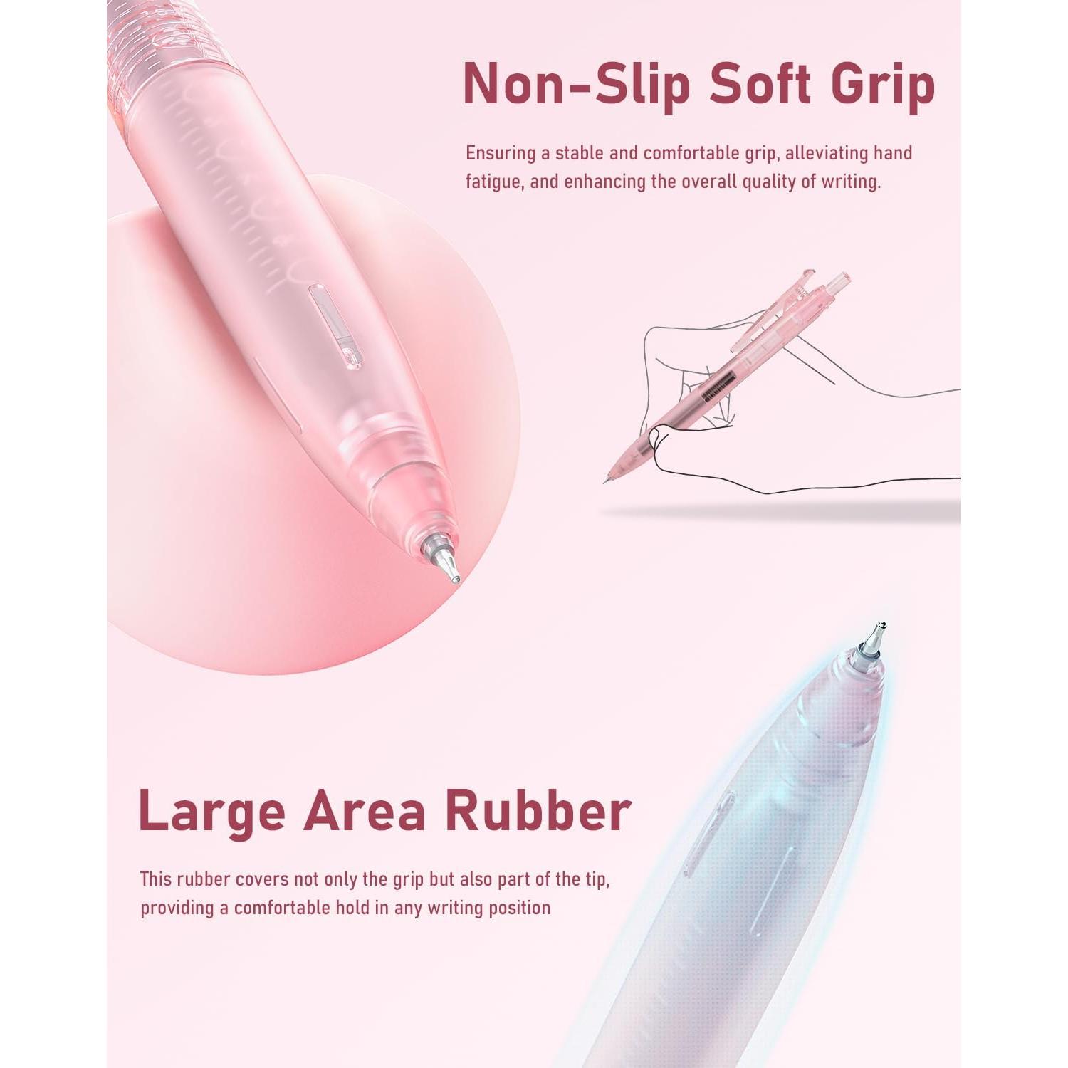 Conjunto de Bolígrafos de Gel Cuatro Caramelos 14 Piezas Rosa