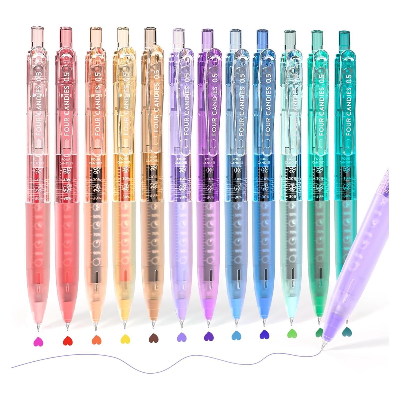 Set de 12 Bolígrafos Gel Cuatro Caramelos 0.5mm Multicolor