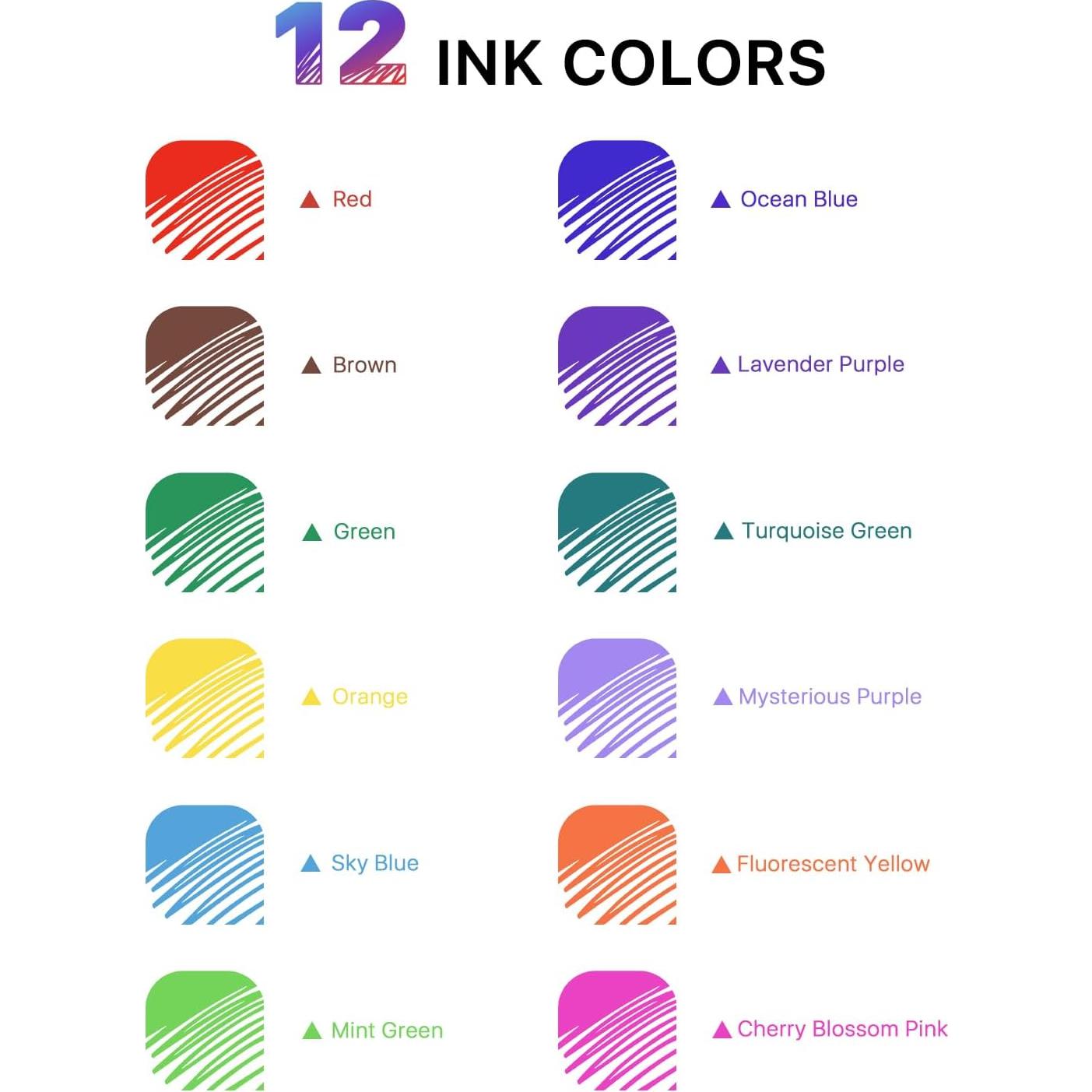 Set de 12 Bolígrafos Gel Cuatro Caramelos 0.5mm Multicolor