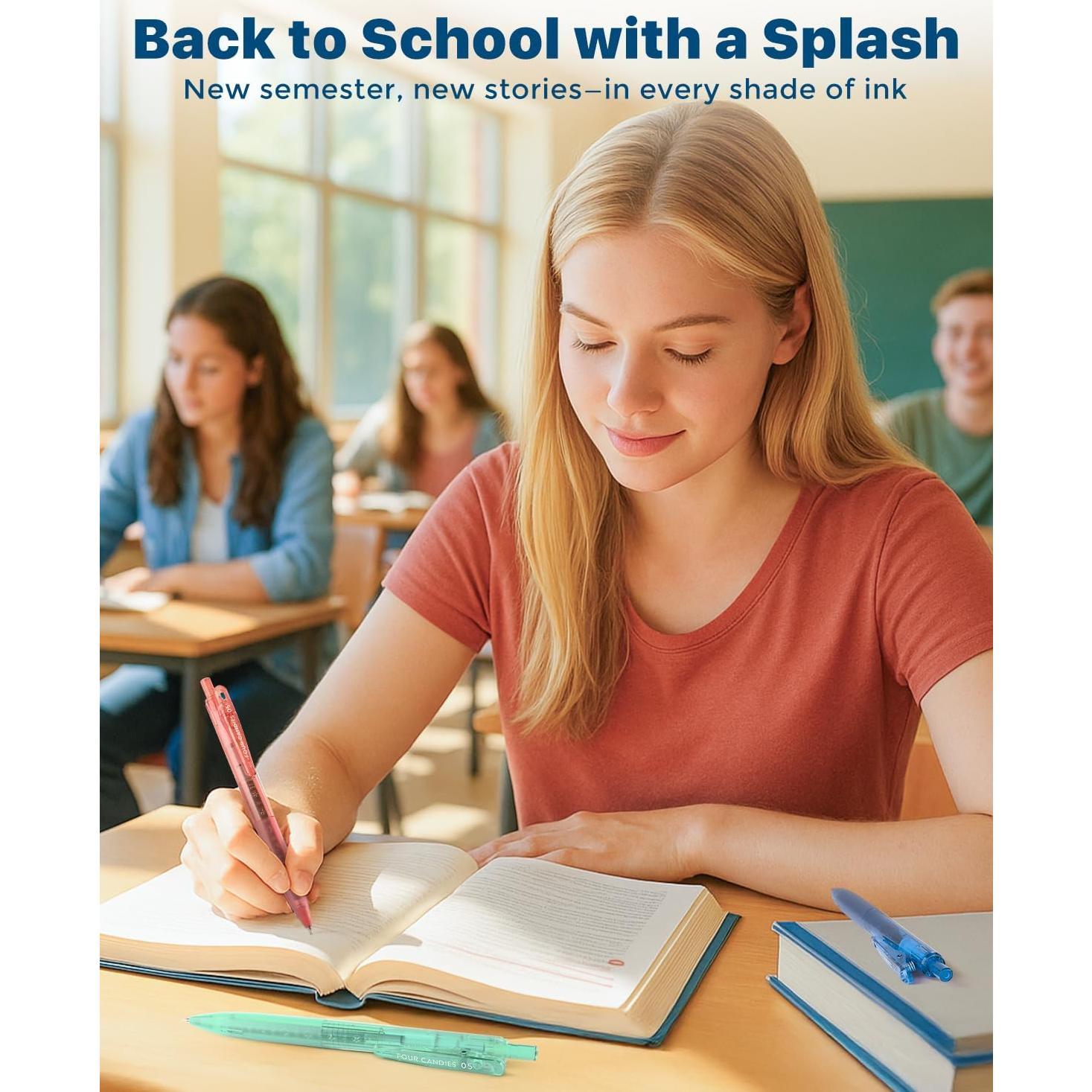 Set de 12 Bolígrafos Gel Cuatro Caramelos 0.5mm Multicolor