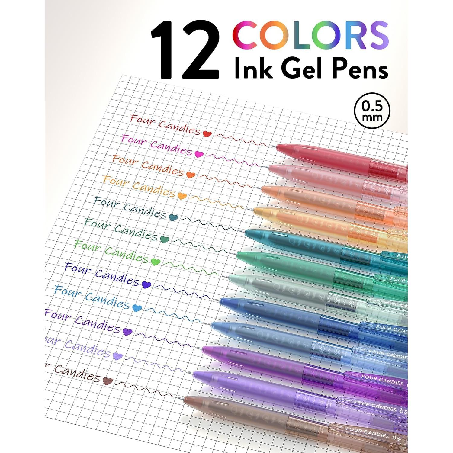 Set de 12 Bolígrafos Gel Cuatro Caramelos 0.5mm Multicolor
