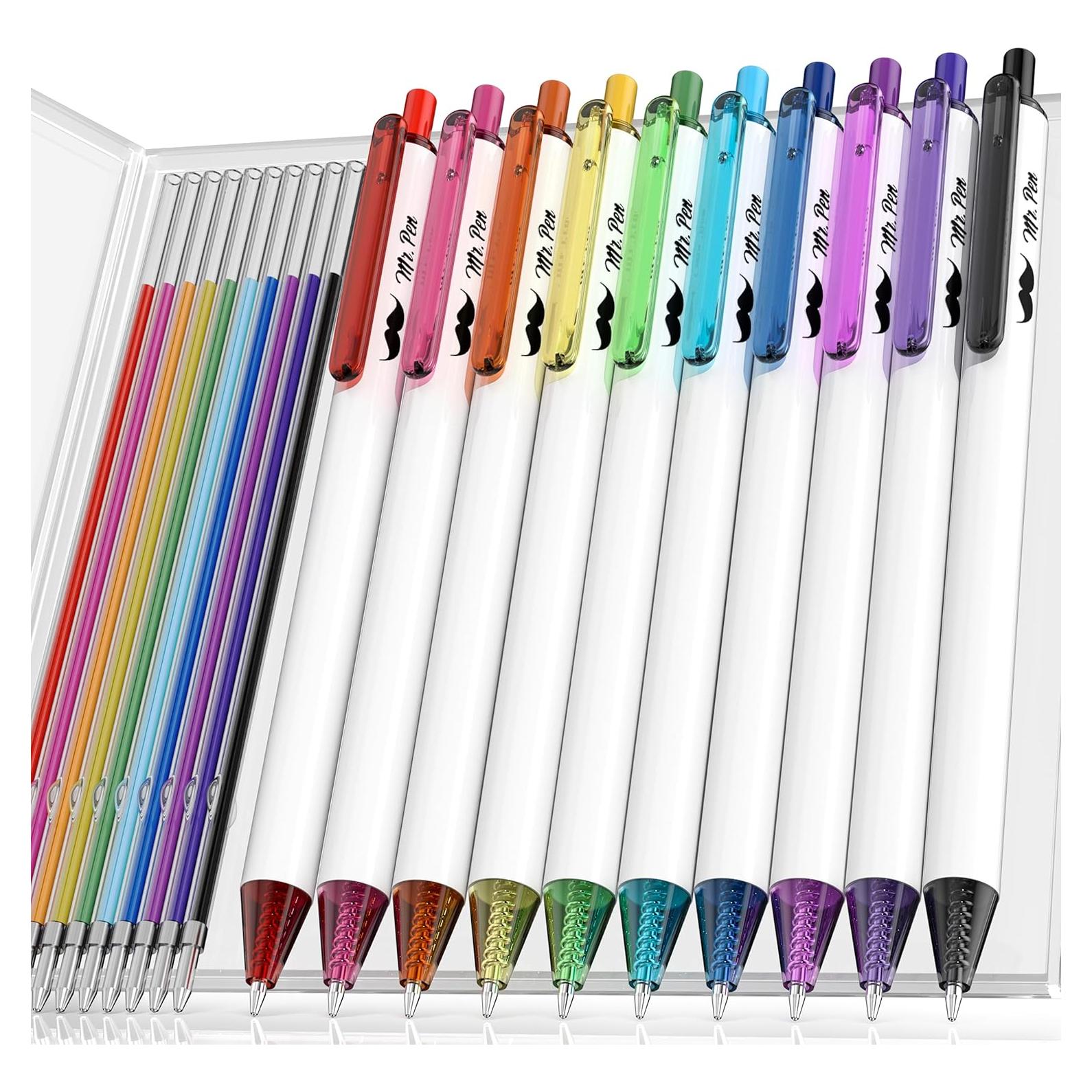 Bolígrafos de Gel Retráctiles Mr. Pen 0.7mm Arcoíris 10 Pzs